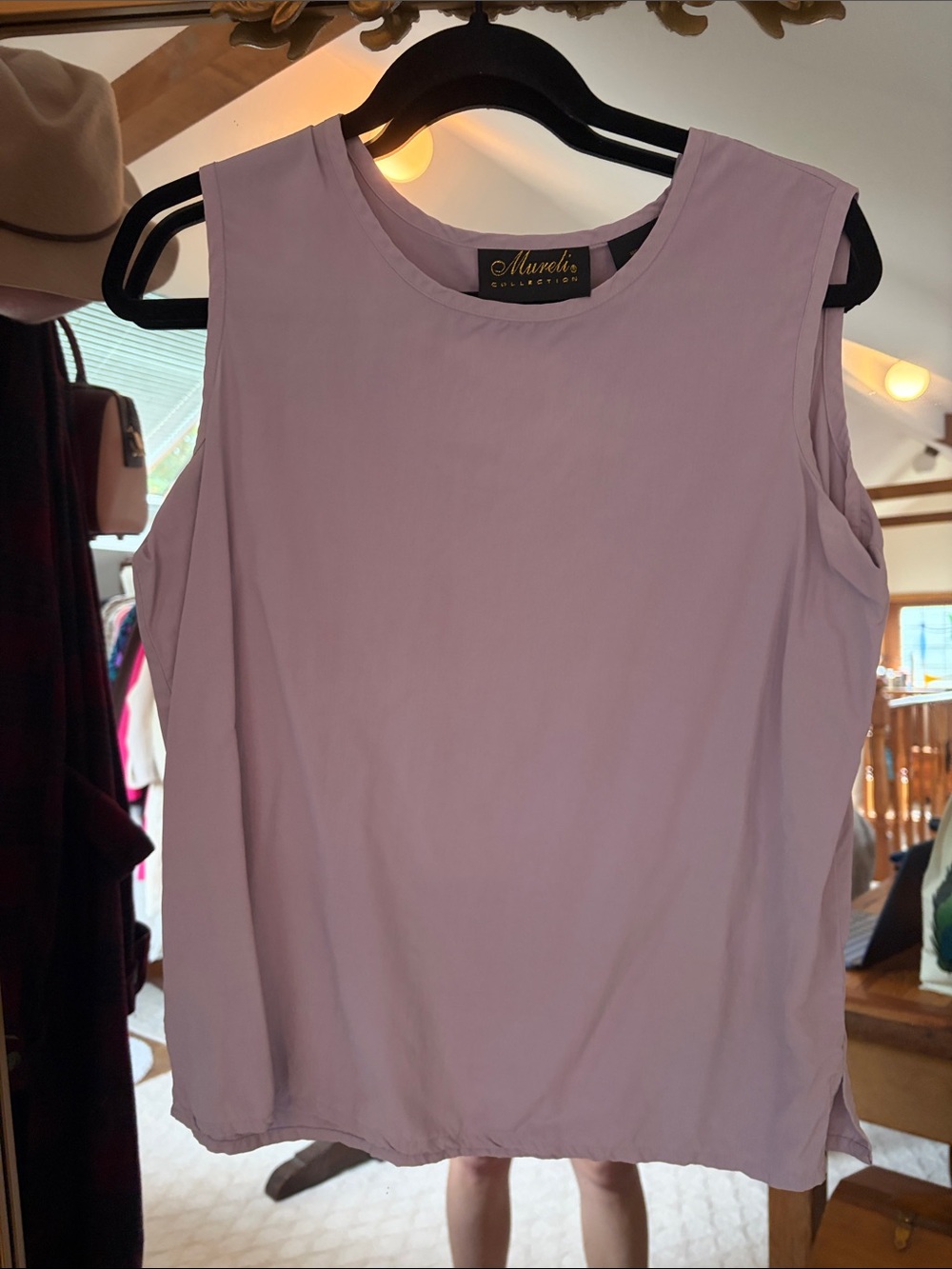 Mureli Lavender Crewneck Sleeveless Tank Top